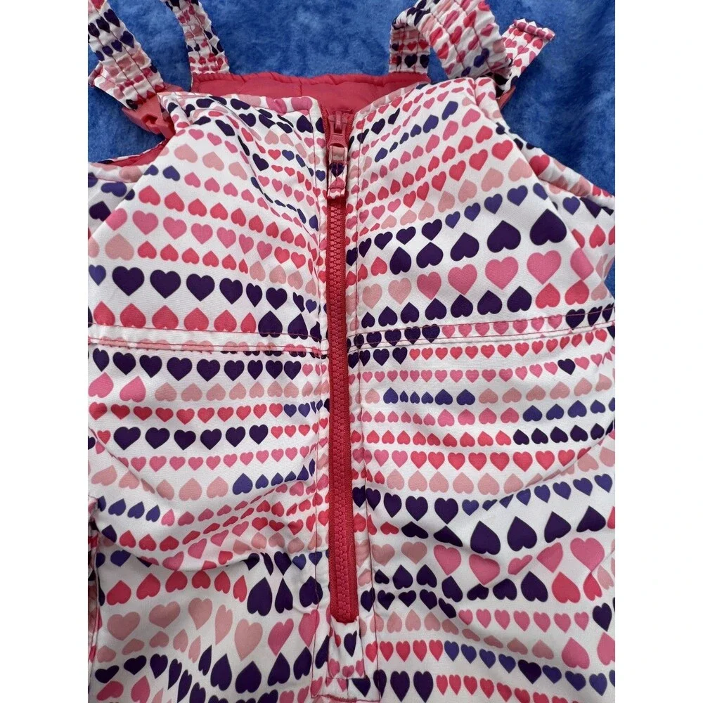 London Fog Girls Heart-Patterned Ski Snow Pants/Bib, Size 3T, Excellent Cond